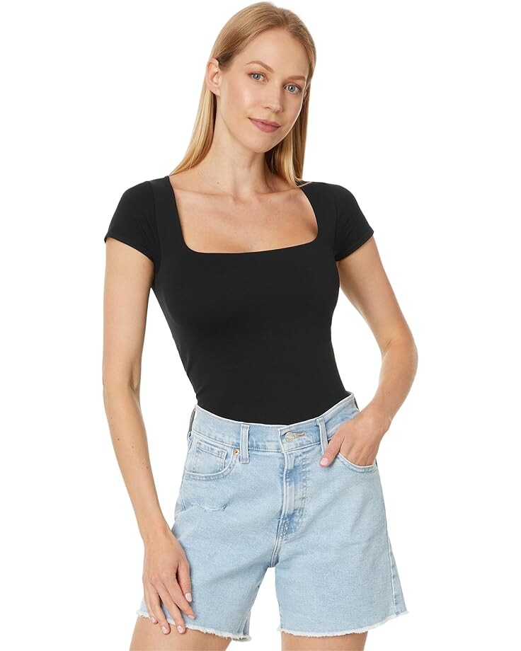 

Футболка Free People Clean Lines Baby Tee, черный