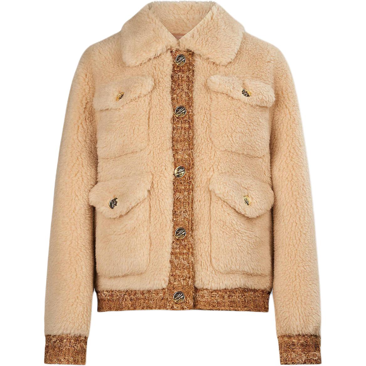 

KARL LAGERFELD / Karl Lagerfeld Jeans Пальто из бархата женское кофейное, Coffee