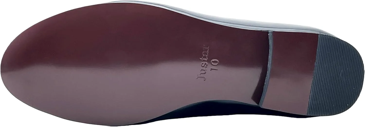 

Мужские кожаные лоферы Justar, бельгийские формальные туфли без шнурков с бантом, пенни-флэт для торжеств, черный