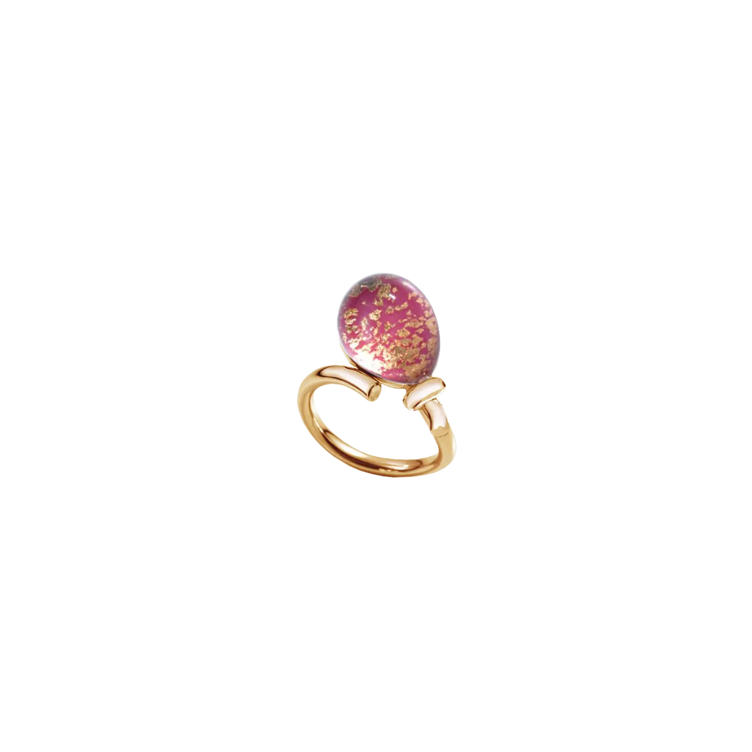 

Кольцо Vhernier Palloncini из розового золота с кристаллами родонита и сусальным золотом