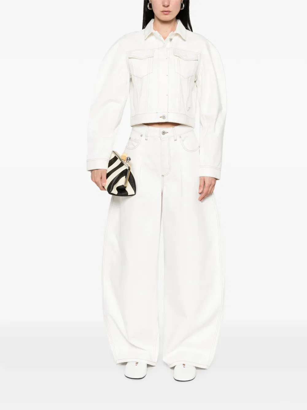 Джинсовая куртка овало де ним Jacquemus, нейтральный — фото 2