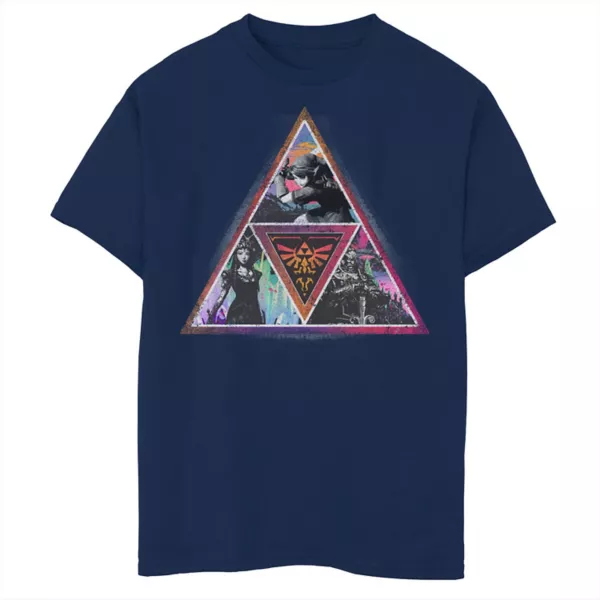 

Футболка с принтом "Легенда о Зельде Трифорс" для мальчиков, летняя, Sesh Colors Licensed Character, синий