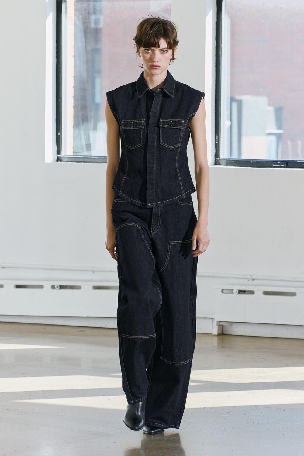 

Джинсы carpenter с высокой талией ZARA, синий