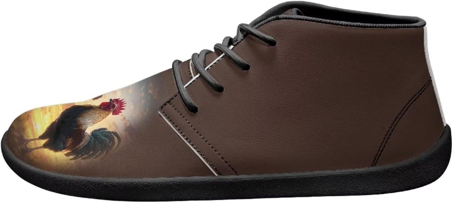 

Мужские кроссовки с широкой носочной частью, с животным принтом, стильные, с противоскользящей подошвой и нулевым перепадом, для ходьбы и бега Xixirimido, Rooster Cross