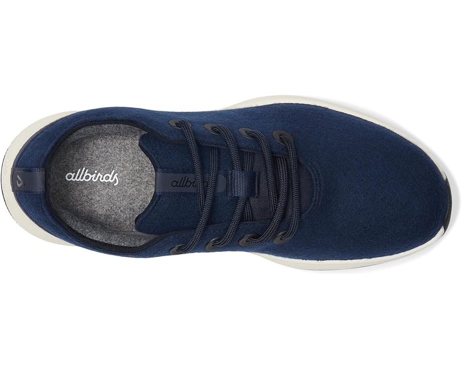 Мужские кроссовки Allbirds Wool Runner Nz Waterproof, Dark Navy (Natural White) — фото 2