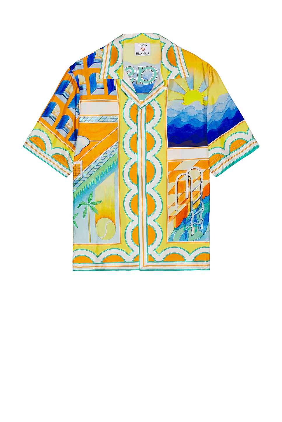 

Short Sleeve Cuban Collar Рубашка Casablanca, Surreal Pool