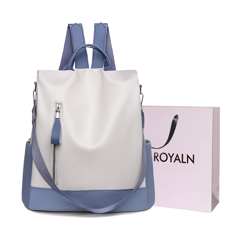 

LOUIS ROYALN Кожаный рюкзак женский бежевый белый черный, White+Custom Shopping Bag