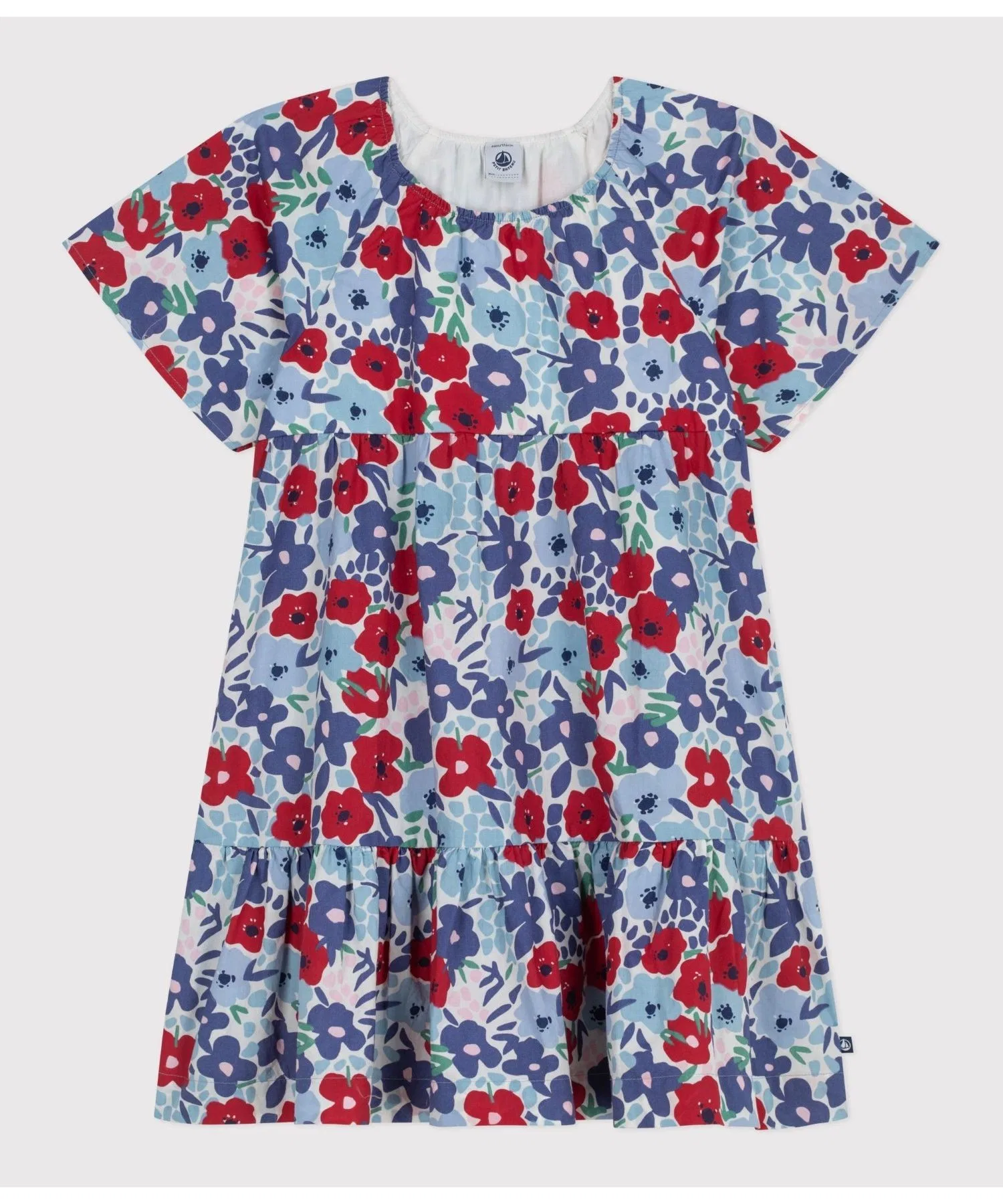 Детское платье с цветочным принтом PETIT BATEAU белое — фото 4