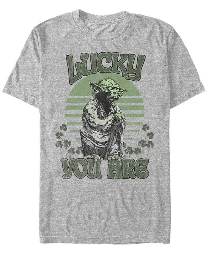 

Мужская футболка Lucky is Yoda с коротким рукавом Fifth Sun, серый