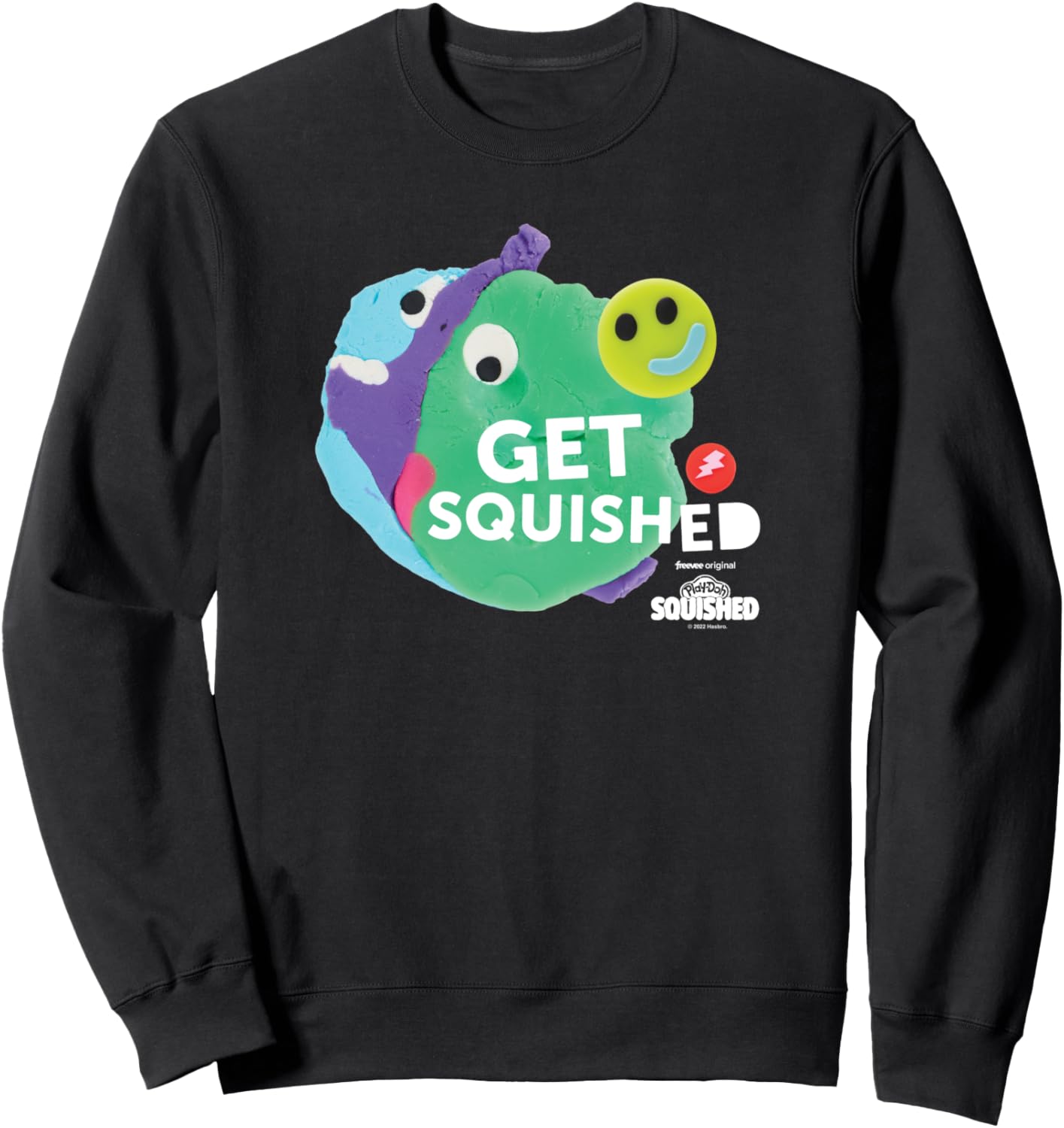 

Толстовка с логотипом Play-Doh Squished Dough Smiley Face Bold Get Squished, черная, Черный, Толстовка с логотипом Play-Doh Squished Dough Smiley Face Bold Get Squished, черная