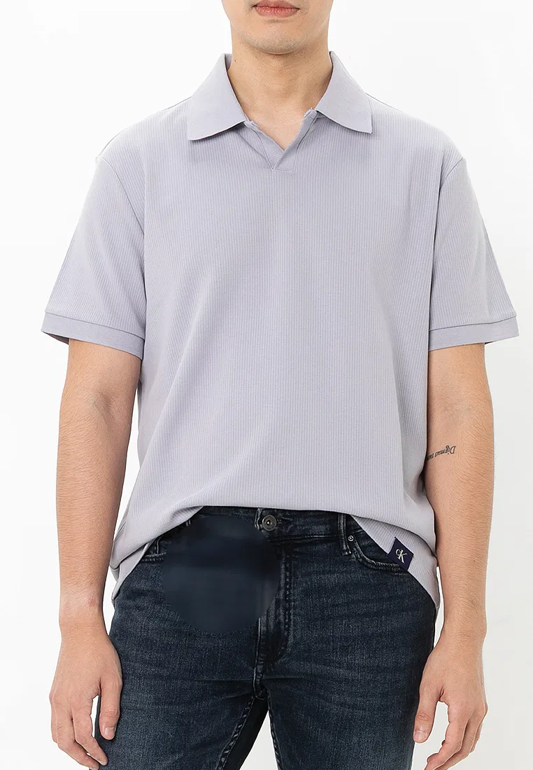 Поло, трикотажное, Calvin Klein Jeans, серый/сиреневый