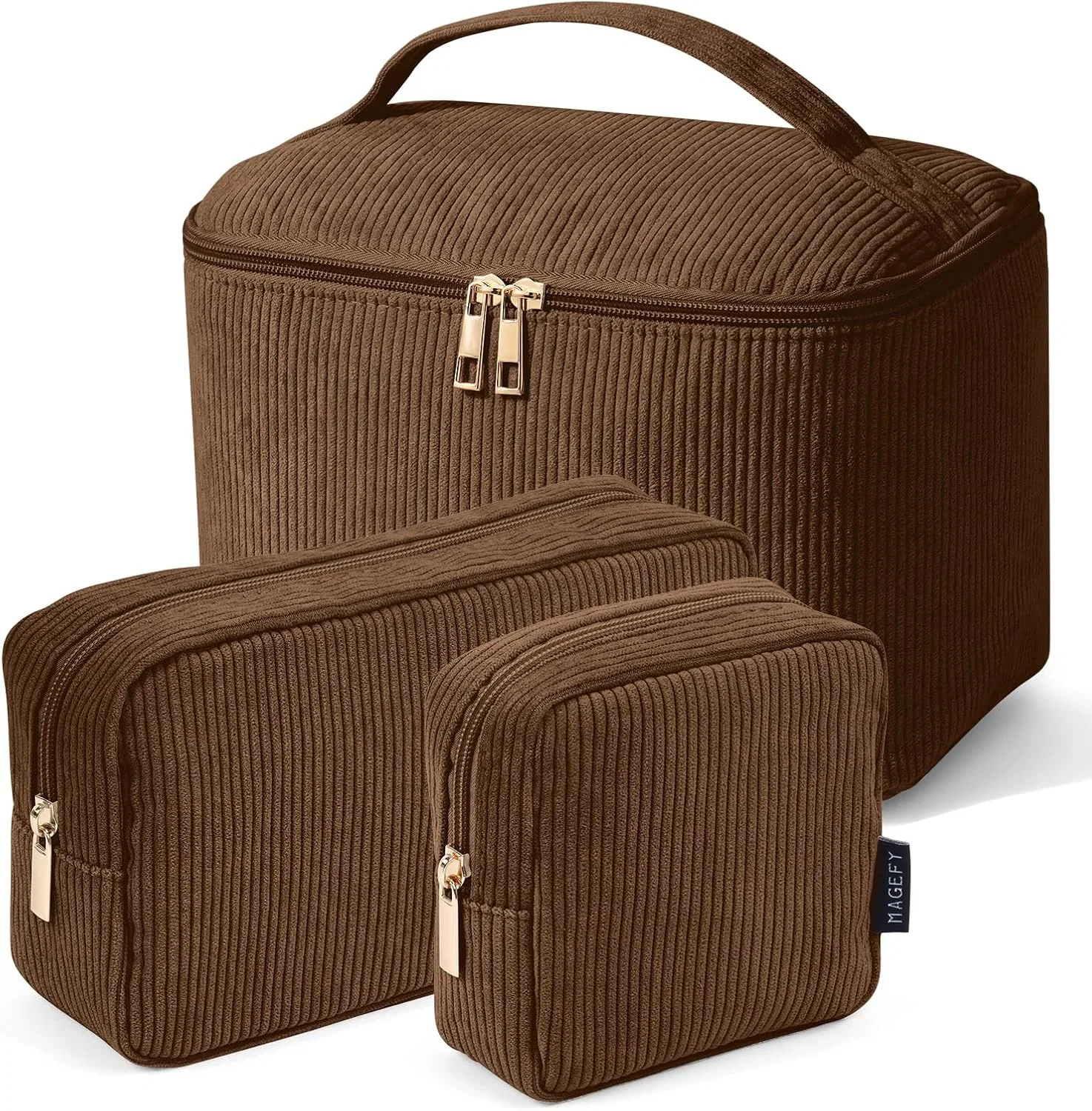 Набор женских косметичек MAGEFY из 3 штук Magefy, Brown - Pack Of 3