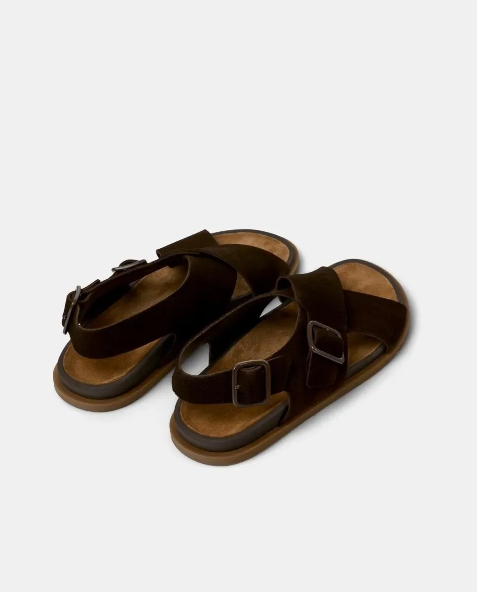 Мужские кожаные сандалии Lluc Sandal Camper, темно-коричневый — фото 2