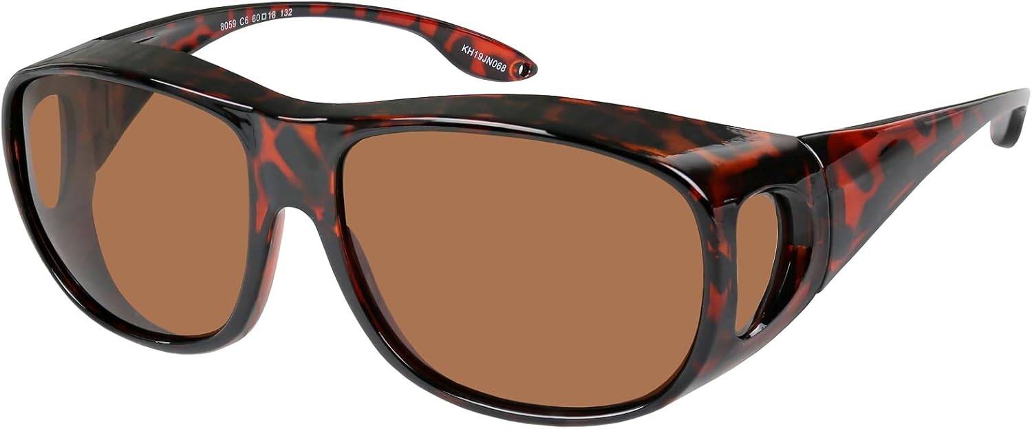 

Солнцезащитные очки с поляризованными линзами, надеваемые поверх обычных очков, обеспечивают 100% защиту от УФ-излучения. Подходят для мужчин и женщин Yogo Vision, 1 Pack: Brown Havana Frame and Brown Lens