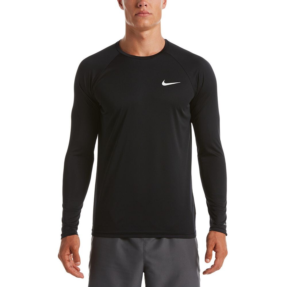 

Мужская футболка для плавания с длинными рукавами Nike Dri-FIT UPF 40+ Hydroguard, черный