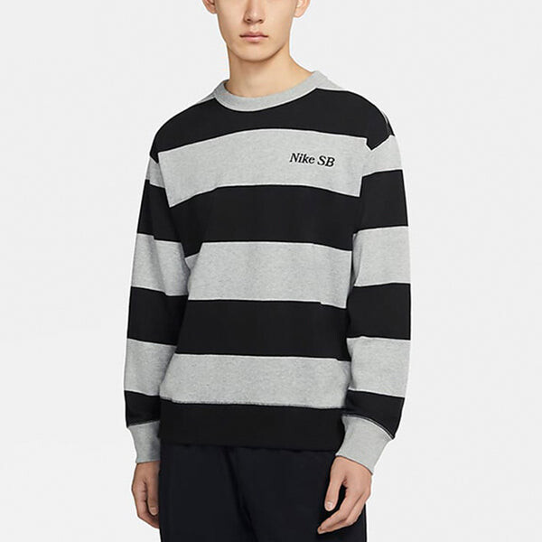 Толстовка Nike MENS SB Skateboard Striped Skate Sports Crew-neck Grey Gray, серый — фото 4