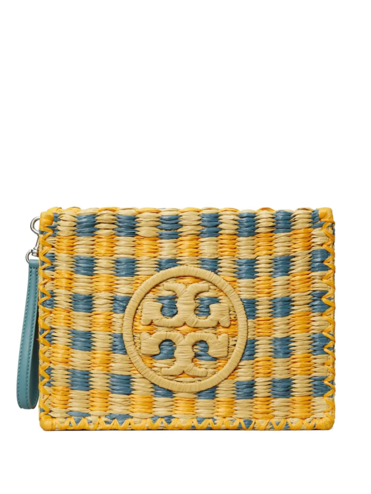 

Сумка-клатч Ella в клетку с плетением Tory Burch, желтый