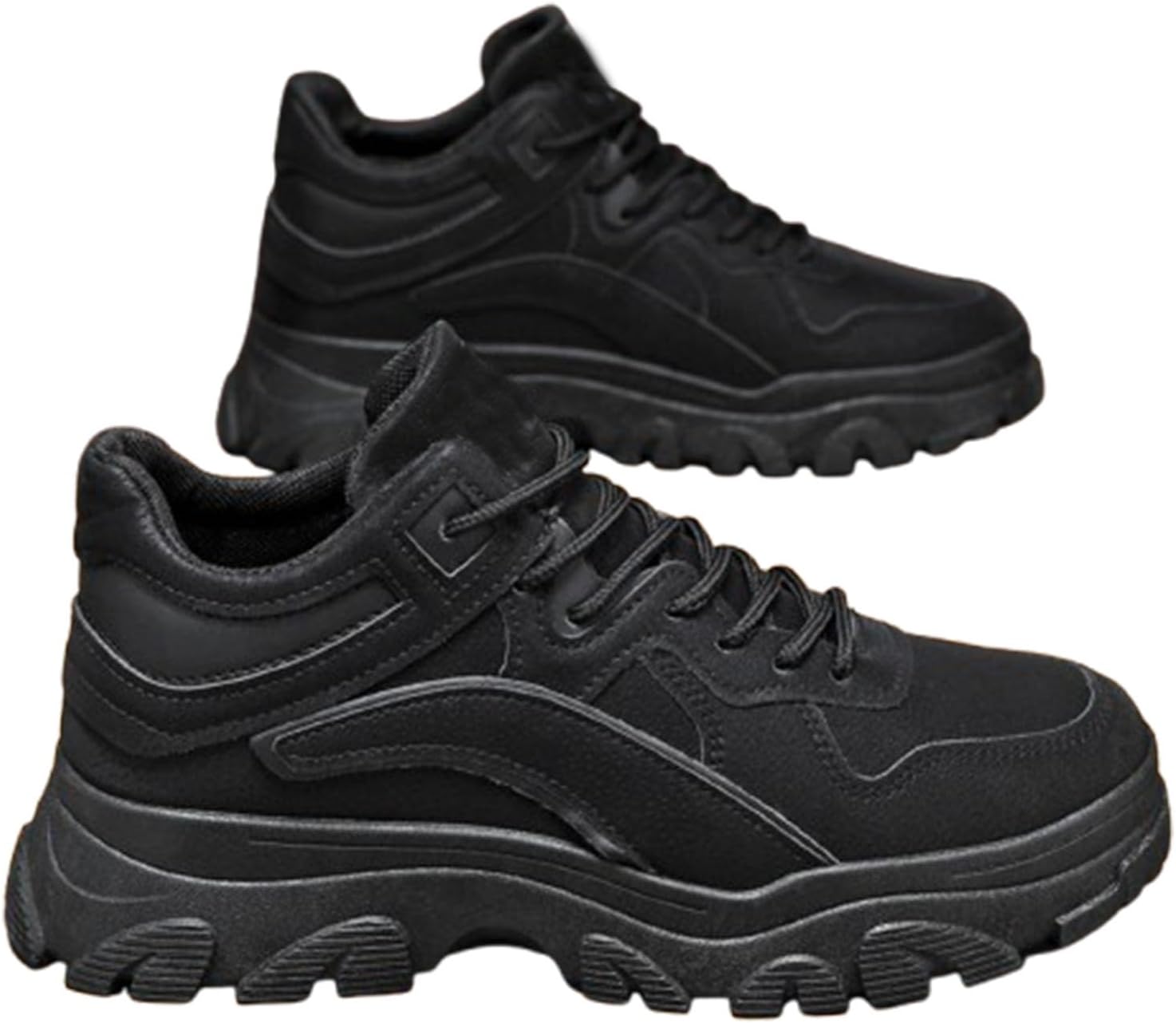 

Мужские высокие повседневные слипоны, нескользящие ботинки для зимы, мужские ботинки для повседневной носки Generic, черный