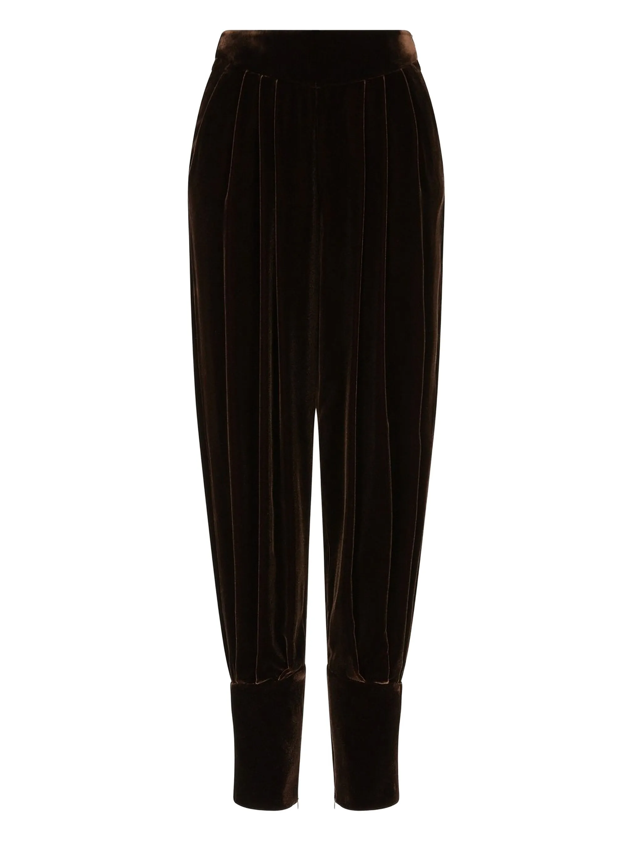 

Бархатные брюки со складками Giorgio Armani, коричневый