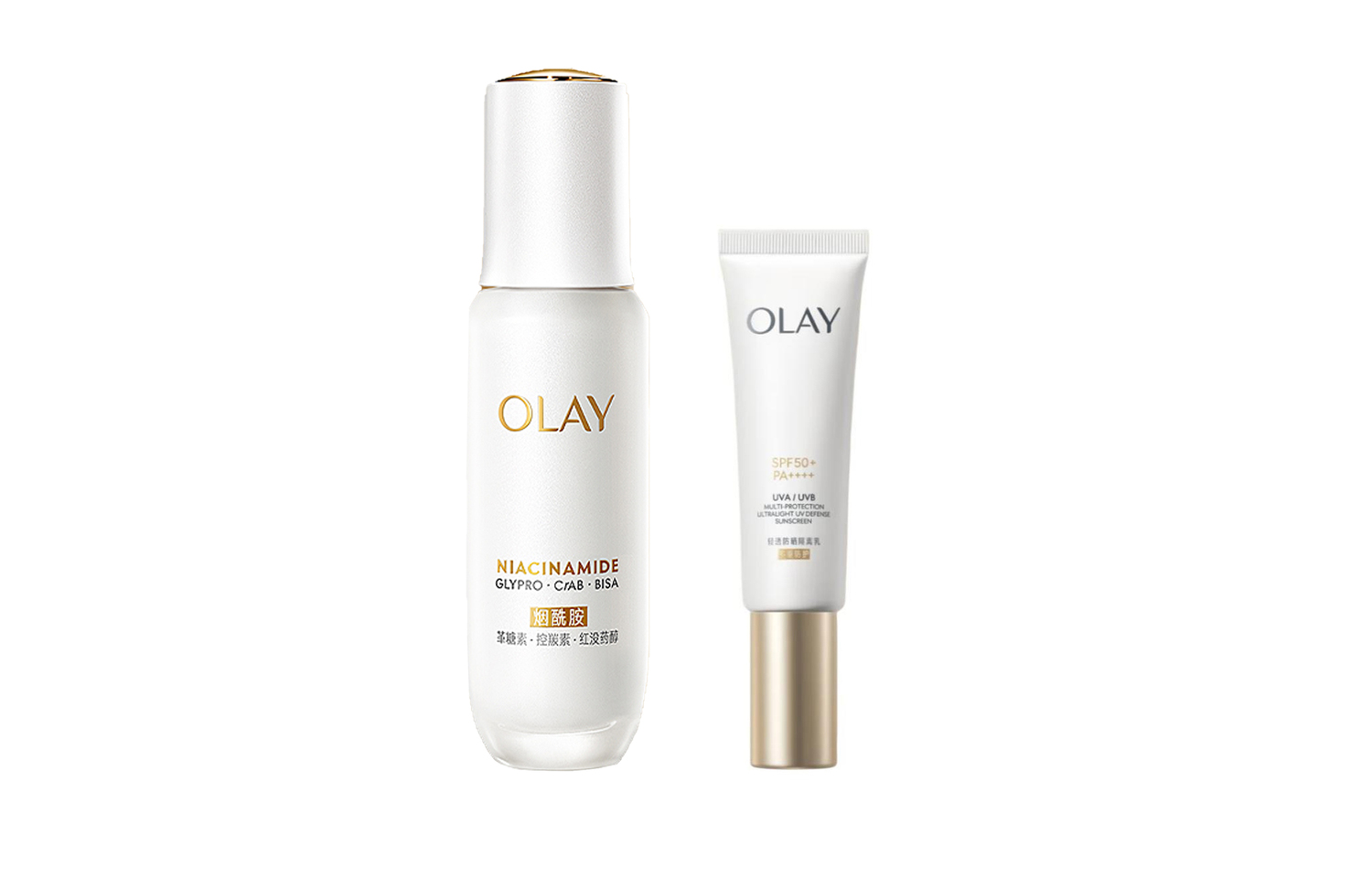 Набор уходовой косметики с солнцезащитой Dewy Serums увлажняющий успокаивающий 30мл+30мл Olay — фото 2