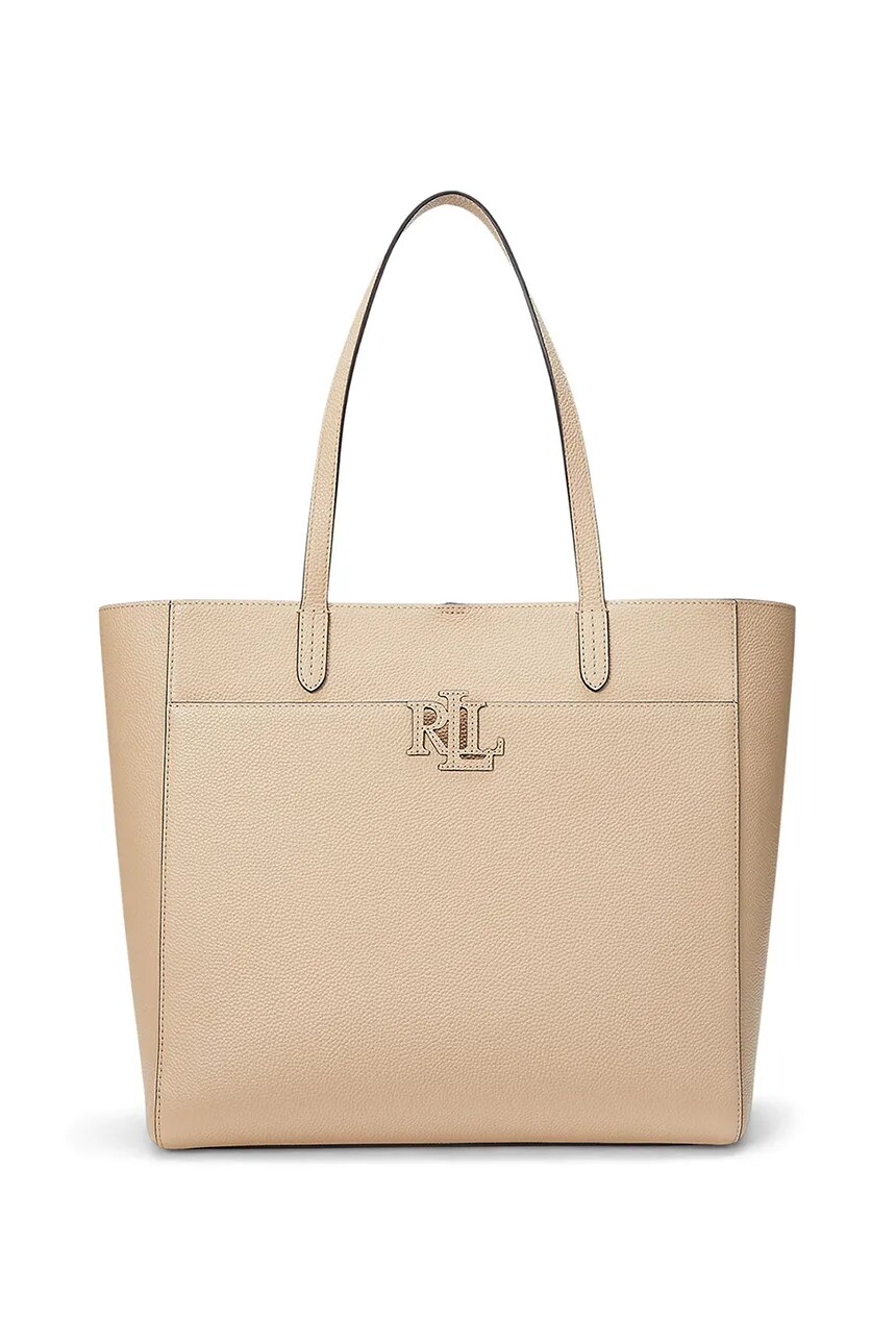 

Кожаная сумка Lauren Ralph Lauren, бежевый