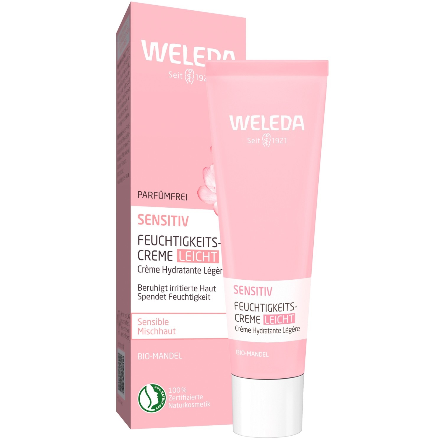 Крем для лица Weleda — Sensitiv feuchtigkeitscreme leicht mandel , объем, 30 мл