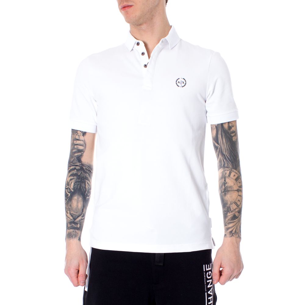 

Белая хлопковая рубашка поло Armani Exchange