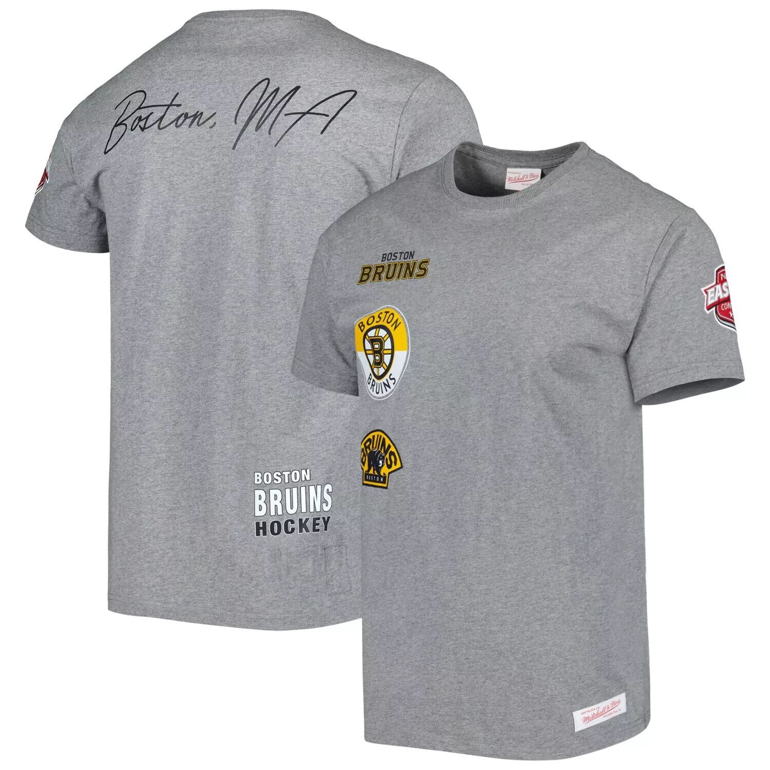

Мужская футболка Mitchell & Ness Heather Grey Boston Bruins City Collection
