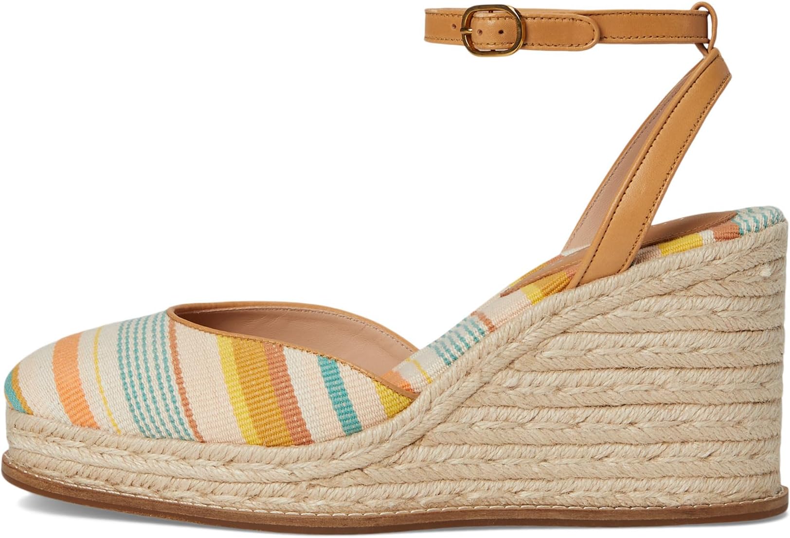 Сандалии Cole Haan Cloudfeel Kyra Espadrille Wedges, цвет Riviera Striped Canvas/Biscuit Leather — фото 4