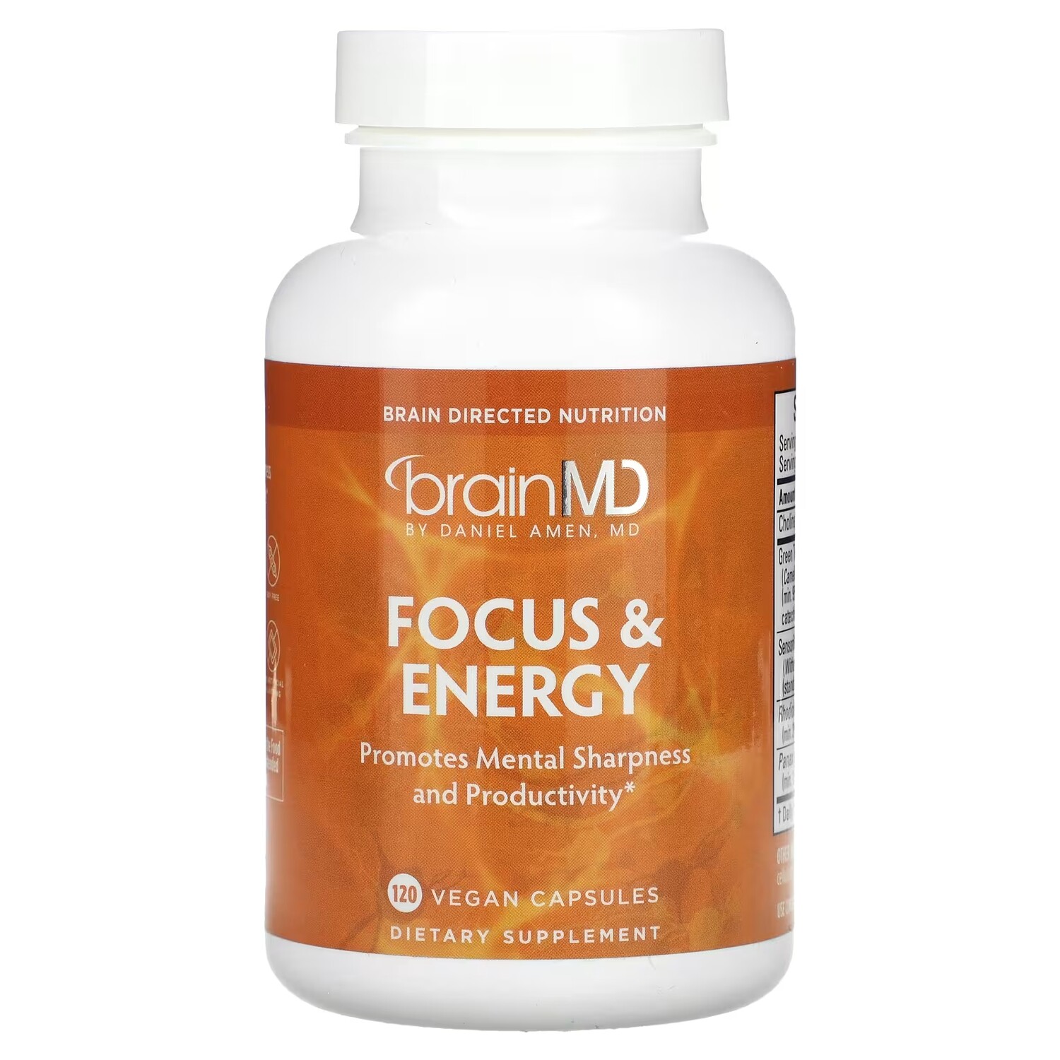 

Добавка BrainMD Focus & Energy, 120 веганских капсул