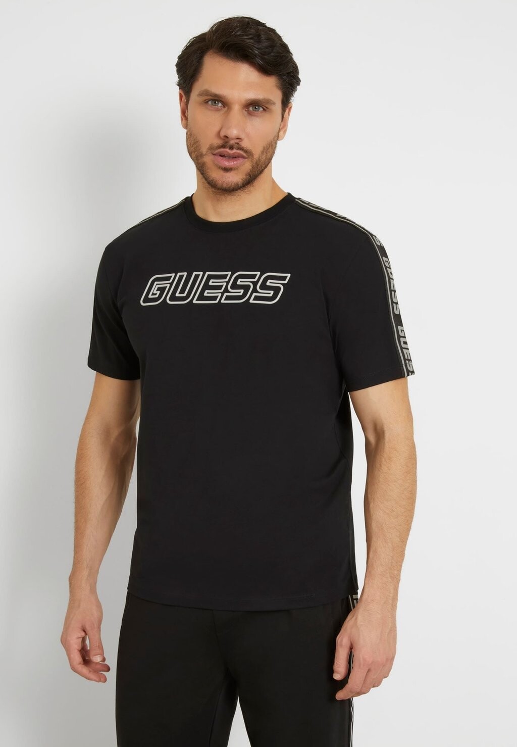 

Футболка с принтом STRETCH FRONTLOGO Guess, цвет schwarz