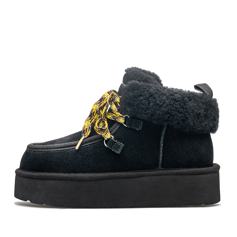 AU&MU Термостойкие абразивоустойчивые зимние ботинки женские 8,5 см Black, цвет Black