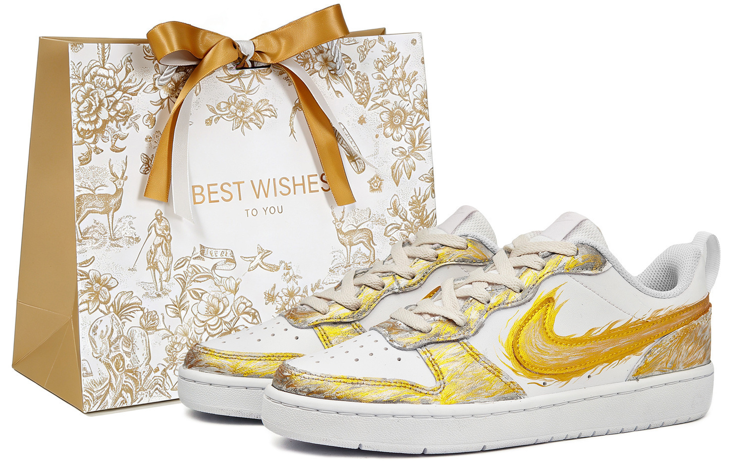 

Nike Court Borough Black Gold Tarot, Apollo, Sun God, нескользящие, устойчивые к истиранию, низкие скейтборд-кроссовки