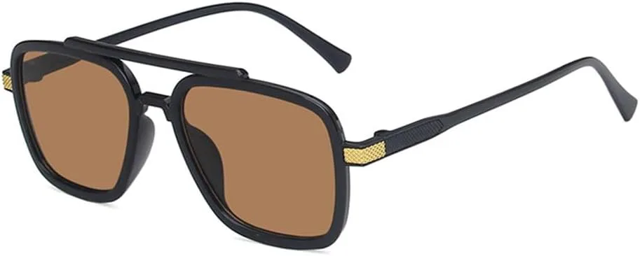 

Солнцезащитные очки для женщин, фотохромные поляризованные солнцезащитные очки для мужчин, винтажные большие очки с двойной перемычкой generic, Black Tea