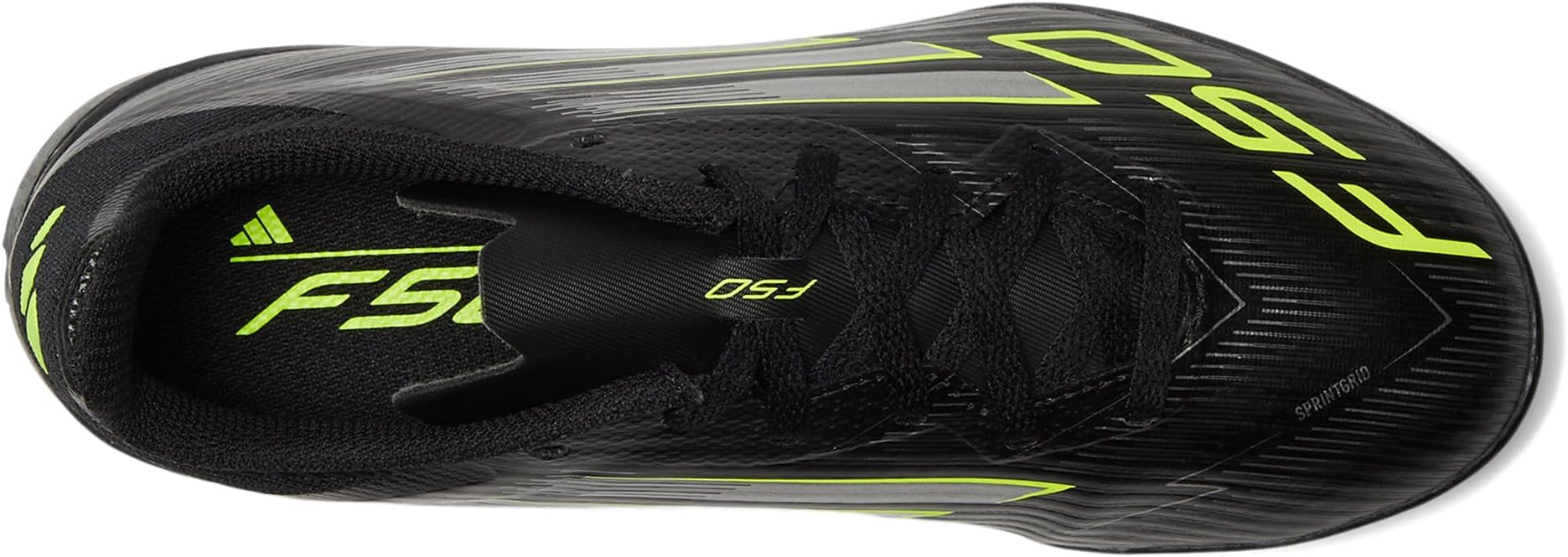 Кроссовки Adidas Kids F50 League Turf Cleats, Black/Iron Metallic/Lucid Lemon — фото 2
