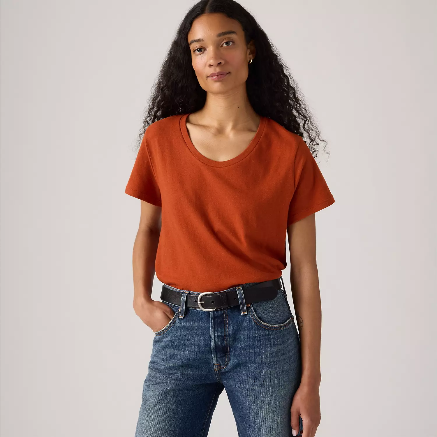 

Футболка с коротким рукавом из хлопка и льна Bridget Levi's, цвет Picante - Red