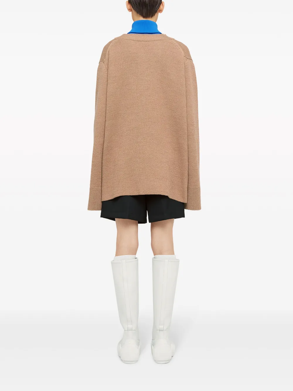 Многослойный джемпер из смесовой шерсти JIL SANDER, нейтральный — фото 3