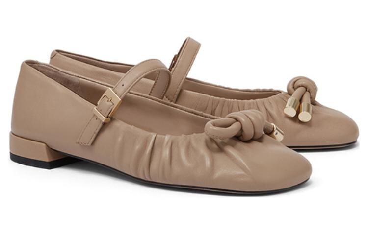Туфли Мэри Джейн женские низкие телесные Charles&Keith — фото 4