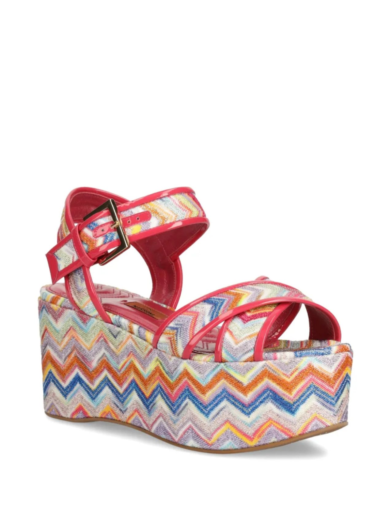 Сандалии Missoni 85 мм на платформе с зигзагообразным узором, красный — фото 2