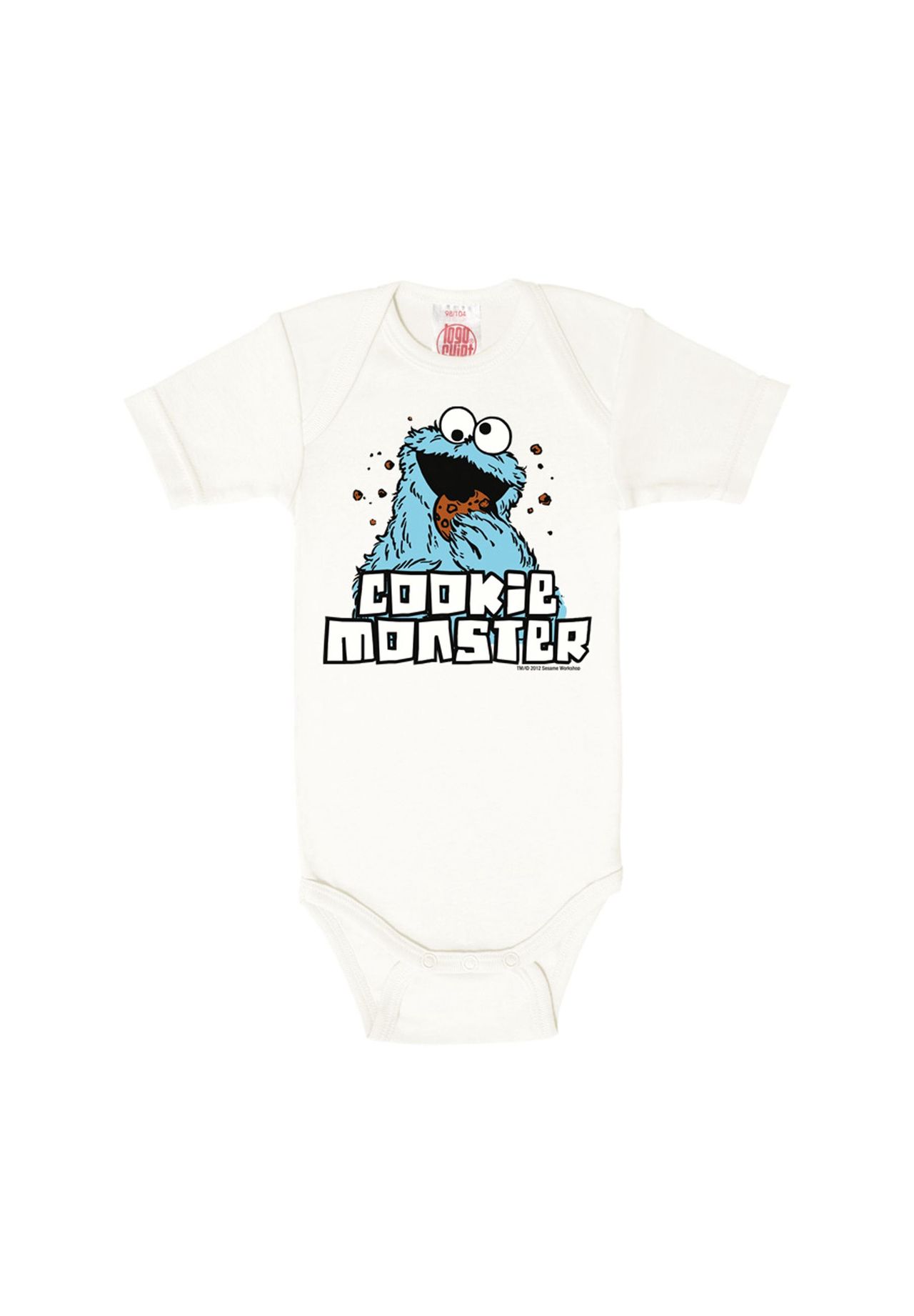 

Baby Body Sesame St - Cookie Monster LOGOSHIRT, цвет Almost White