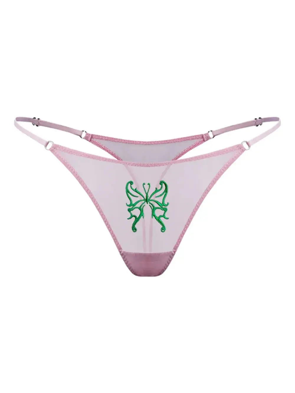 

Трусы-стринги из тюля с вышивкой Butterfly Zhilyova, розовый