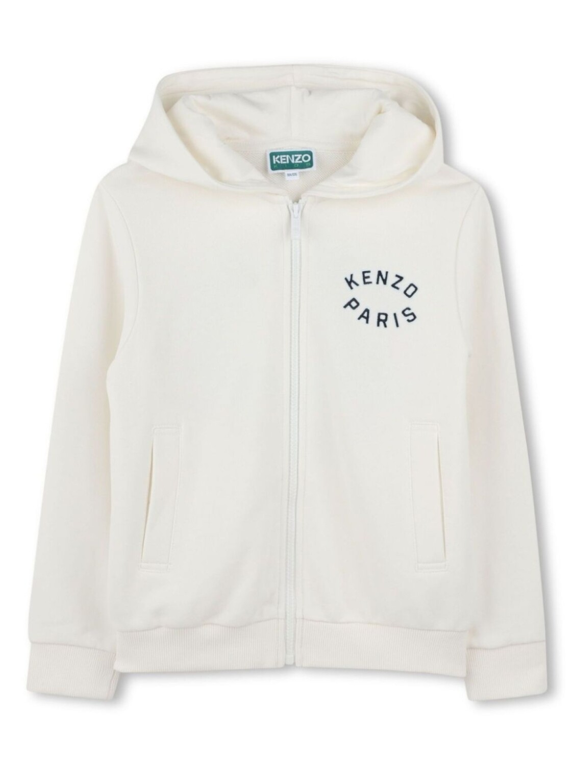 

Kenzo Kids худи на молнии с вышитым логотипом, белый