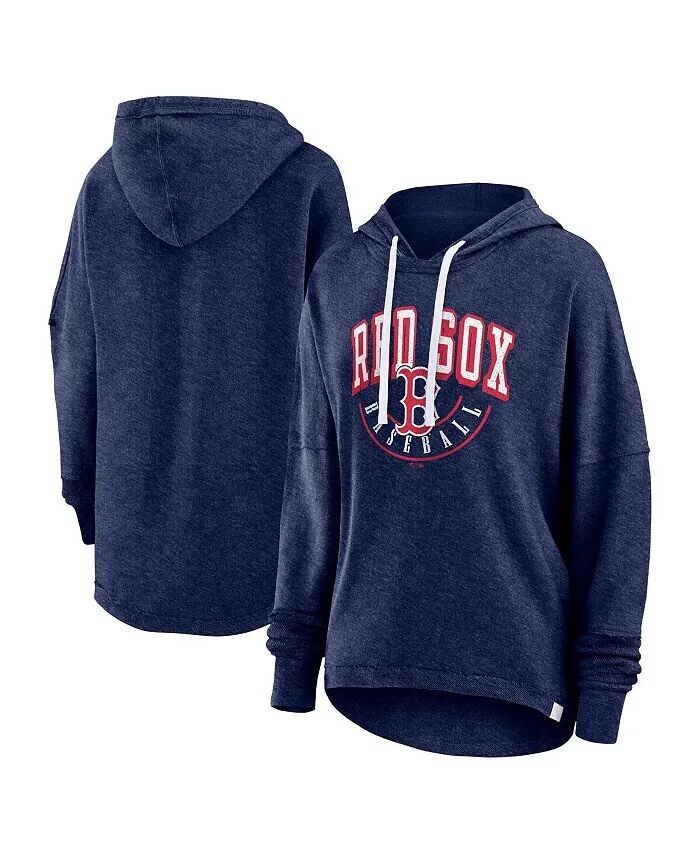 

Женский темно-синий рваный пуловер с капюшоном Boston Red Sox Luxe Heather Fanatics