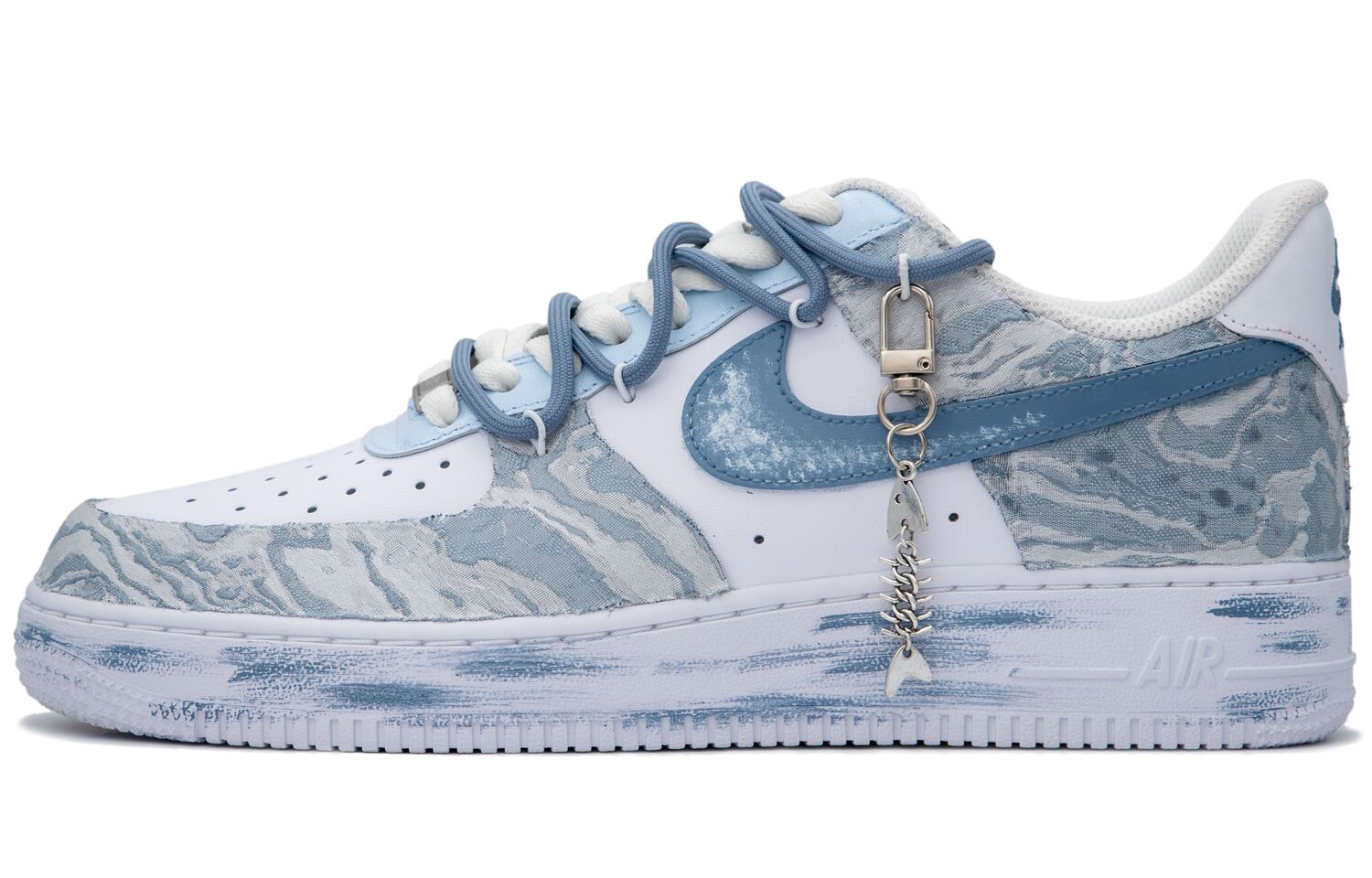 

Nike Кроссовки Air Force 1 скейтерские унисекс низкие бело-синие, цвет White Blue