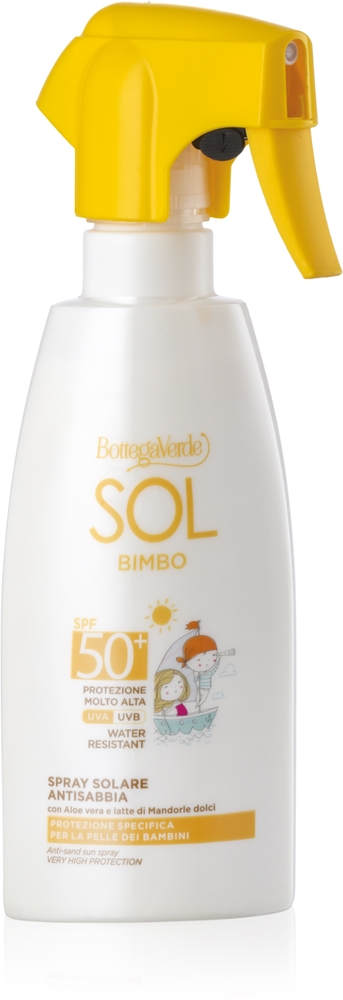 

Солнцезащитный спрей Sol bimbo для детей с алоэ вера Bottega Verde, spf 50+ 250 мл