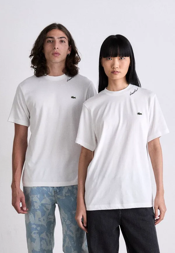 Футболка Lacoste унисекс, однотонная, белый