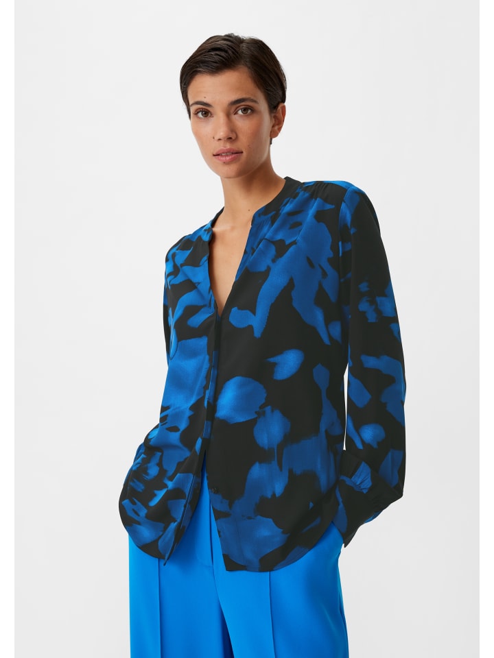 

Блуза comma Bluse langarm, цвет Blau-schwarz