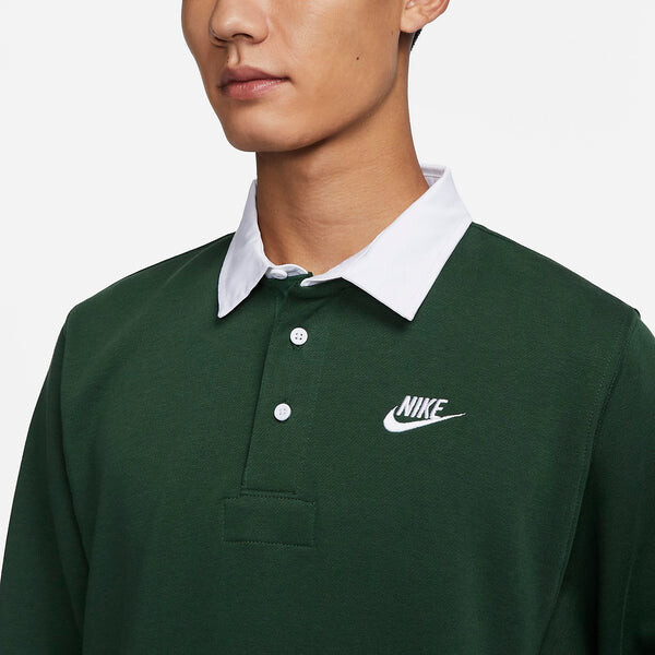 Рубашка поло клубные флисовые с накладкой сзади с длинным рукавом Nike, зеленый — фото 3