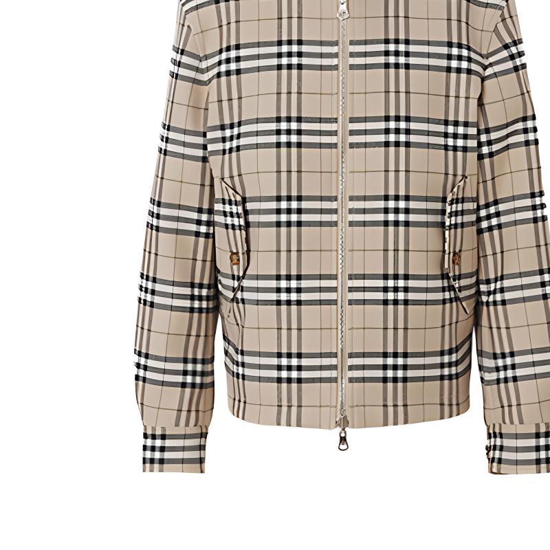 Куртка Harrington Burberry шерстяная хлопковая реверсивная, мягкий рыжевато-коричневый — фото 3