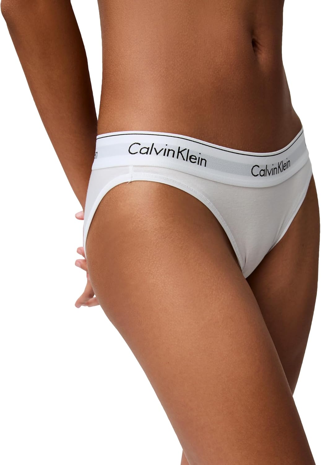 Женские современные трусики-бикини Calvin Klein из хлопка и стретч-хлопка, White — фото 4